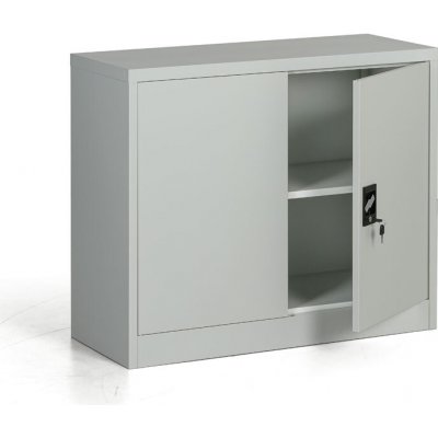 B2B Partner Kovová spisová skříň, demontovaná, 1 police, 950 x 800 x 400 mm, šedá – Sleviste.cz