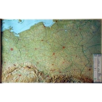 L.A.C. Polsko - plastická mapa 126 x 84 cm (+ sever ČR a SR) Varianta: bez rámu, Provedení: plastická mapa