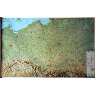 L.A.C. Polsko - plastická mapa 126 x 84 cm (+ sever ČR a SR) Varianta: bez rámu, Provedení: plastická mapa – Hledejceny.cz
