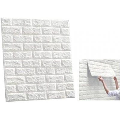 MDS 3D Samolepící tapeta panel 77 × 70 cm imitace bílá cihla – Zboží Dáma