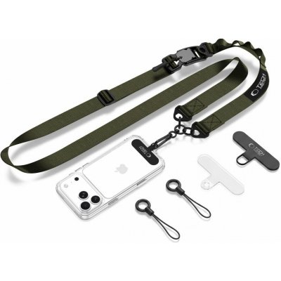 Tech-Protect C9S Rope Crossbody šňůrka na telefon, klíče, AirPods a další, Army Green – Zboží Mobilmania