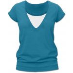 Jožánek Karla kojící tričko krátký rukáv petrolejová tmavý tyrkys – Zboží Dáma