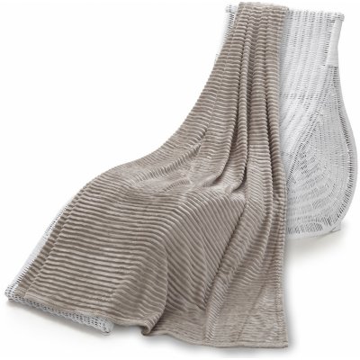 Wooline Hebká beránková deka cappuccino žebrovaná 150x200 – Zboží Dáma