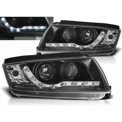 Přední světlomety, světla, lampy Škoda Fabia, 2000-2008, LED Daylight, černé black LPSK06 | Zboží Auto