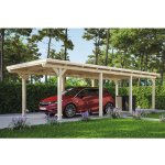 SKAN HOLZ Přístřešek na auto Emsland 354 x 846 cm přírodní – Zboží Mobilmania