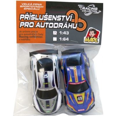 MaDe Autodráha náhradní autíčka 2 ks 1:43 stříbrná modrá – Hledejceny.cz