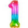 Balónek Folat BALÓNEK fóliový číslo 1 Yummy Gummy Rainbow 86cm