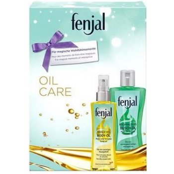 Fenjal Oil sprchový olej 200 ml + tělový olej 150 ml + masážní žínka dárková sada