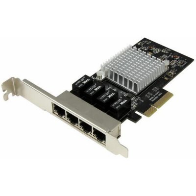 Startech 4 Port PCIe Network Card - RJ45 Port - Intel i350 Chipset - Ethernet Server / Desktop Network Card - Dual Gigabit NIC Card (ST4000SPEXI) - Síťový adaptér - PCIe x4 nízký profil - 1GbE - 1000B – Hledejceny.cz
