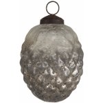 Stříbrná antik skleněná ozdoba šiška - 8*8*10 cm - J-Line by Jolipa – Hledejceny.cz