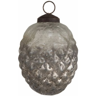 Stříbrná antik skleněná ozdoba šiška - 8*8*10 cm - J-Line by Jolipa – Hledejceny.cz