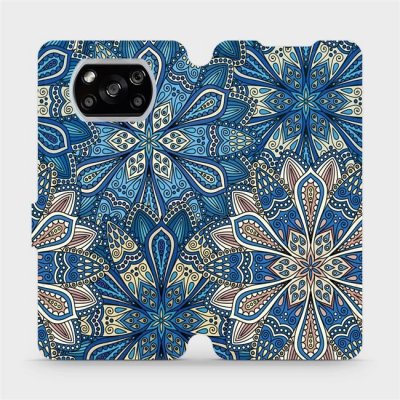 Pouzdro Mobiwear parádní flip Xiaomi POCO X3 NFC - V108P Modré mandala květy – Zboží Mobilmania