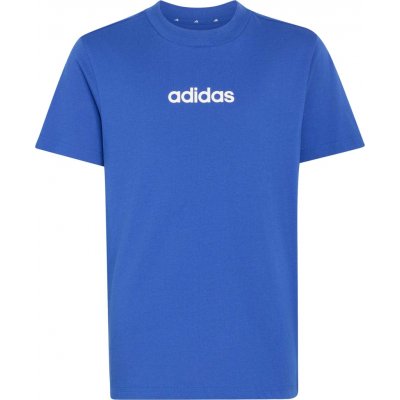 adidas LINEAR TEE 160 J Tmavě modrá,Bílá – Zboží Mobilmania