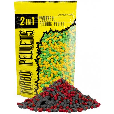 Carp Zoom Turbo Pellets 2v1 500g 3mm jahoda-ryba