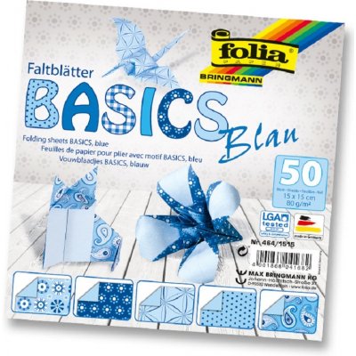 Folia 464/1010 Origami papír Basics 80 g/m2 10 x 10 cm 50 archů modrý – Zboží Dáma