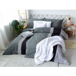 XPOSE bavlna povlečení VLADIMÍRA na dvě lůžka zelené/šedé 140x200 70x90 – Zboží Mobilmania