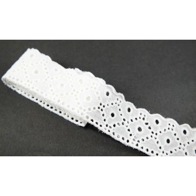 Bavlněná Madeira - bílá - šířka 5 cm – Zboží Dáma