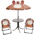 ST Leisure Equipment Strend Pro Leq Melisenda Opica detský záhradný set 2 stoličky so slnečníkom hnedý ST802551 – Sleviste.cz