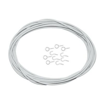 Záclonová šňůra Fawo Spannfix, bílá délka 10 m s deseti háčky a deseti oky – Zboží Mobilmania