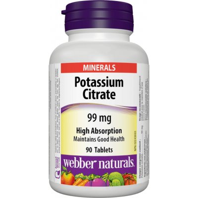 Webber Naturals Potassium Citrate 99 mg 90 tablet – Hledejceny.cz