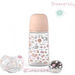 Suavinex sada lahvička + Dudlík Fyz. Klip Memories růžová 270ml – Hledejceny.cz