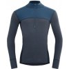 Pánské sportovní tričko Devold Funkční tričko Lauparen merino 190 Zip Neck M flood/night ink