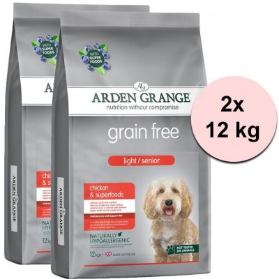 Arden Grange GF Light/Senior Chicken & Superfoods 2 x 12 kg – Zboží Mobilmania