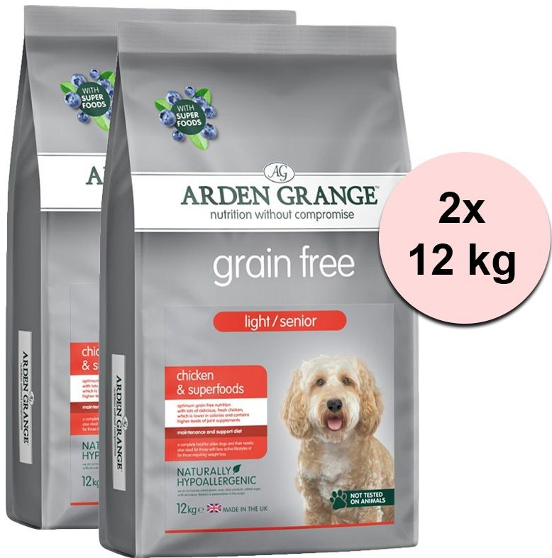 Arden Grange GF Light/Senior Chicken & Superfoods 2 x 12 kg