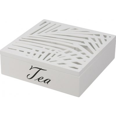 Home Elements Box na čaje bílý tmavě hnědé víko 4 x 24 x 7 cm – Hledejceny.cz