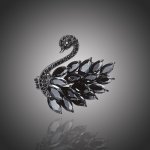 Éternelle brož Swarovski Elements Sabrina černá labuť B1026 Černá – Zbozi.Blesk.cz