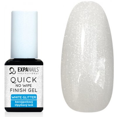 Expa nails quick finish gel white glitter 5 ml