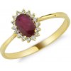 Prsteny Lillian Vassago Zlatý prsten s rubínem a brilianty LLV11 SMR5647 01 RUB