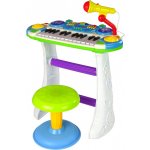 Inlea4Fun dětské klávesy s mikrofonem a židlí MUSICAL KEYBORD modré – Zboží Dáma
