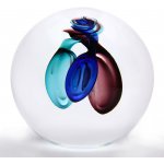 Artcristal Bohemia Skleněné těžítko koule 06, Modrá / Tyrkysová / Vínová, 6 cm | České sklo z rodinné sklárny – Zboží Dáma