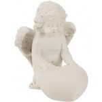 Dekorace klečící bílý anděl se srdcem - 12*15*16cm - J-Line by Jolipa – Hledejceny.cz