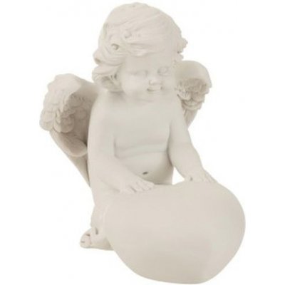 Dekorace klečící bílý anděl se srdcem - 12*15*16cm - J-Line by Jolipa – Hledejceny.cz