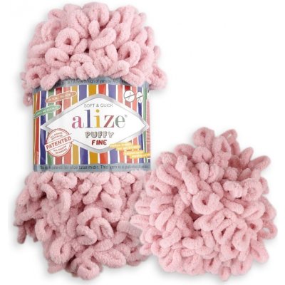 Alize Puffy Fine 161 pudrově růžová – Zboží Dáma