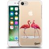 Pouzdro a kryt na mobilní telefon Apple Pouzdro Picasee silikonové Apple iPhone 7 - Flamingos couple čiré