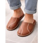 Pánské kožené pantofle hnědé 19 B – Zboží Mobilmania