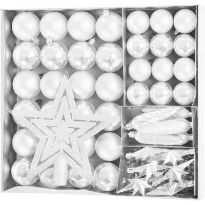 MagicHome Vianoce Koule MagicHome Vánoce sada 4-5 cm bílé hvězda girlanda kobliha na vánoční stromek ST8091506