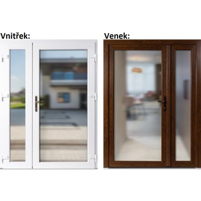 Soft Dvoukřídlé vchodové 3/3 sklo Krizet Zlatý dub/bílá pravé 130 x 200 cm – Hledejceny.cz