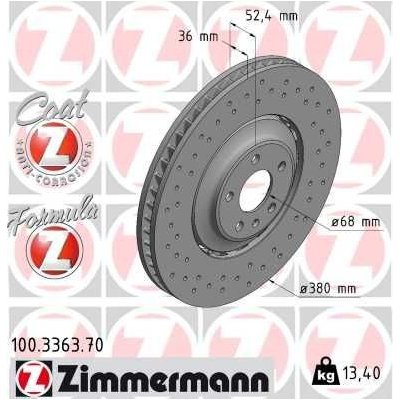 Brzdový kotouč ZIMMERMANN 100.3363.70 | Zboží Auto
