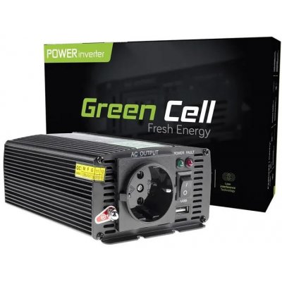 Green Cell 12V/230V 300W/600W SINUSOIDA MODIFIKOVANÝ INVERTER INV01DE – Zboží Mobilmania