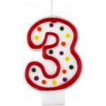 Amscan Dortová svíčka číslo 3 tečky – Zbozi.Blesk.cz