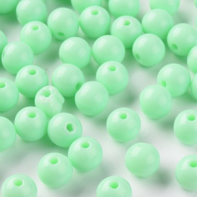 Akrylové korálky - pastelově zelené - ∅ 8 mm - 10 ks