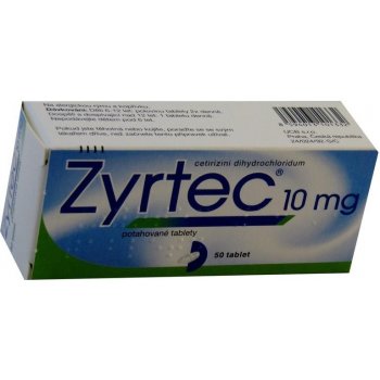 Zyrtec por.tbl.flm. 50 x 10 mg od 167 Kč - Heureka.cz