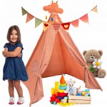 Nukido teepee stan pro děti s girlandou a světly růžový – Zboží Dáma