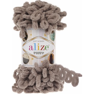 Alize příze Puffy 530 bílá káva – Zboží Mobilmania