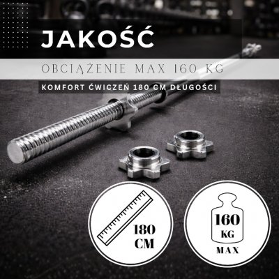 ACTIGET ACT0005 Vzpěračská tyč 180 cm rovná osa 28 mm – Zboží Dáma