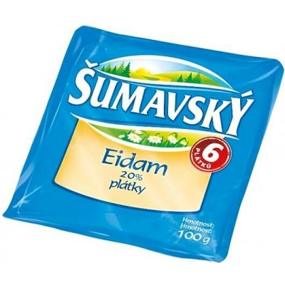Šumavský Eidam 20% plátky 100g – Zboží Dáma